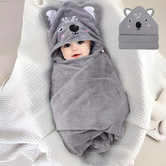 Serviette de bain douce pour bébé Koala Gris