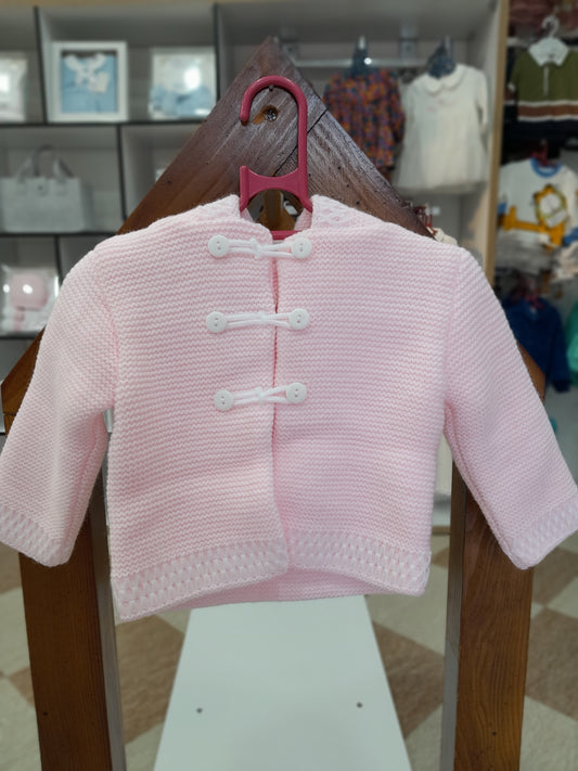 Gilet en Maille pour Bébé Fille Rose Clair – Confort et Élégance